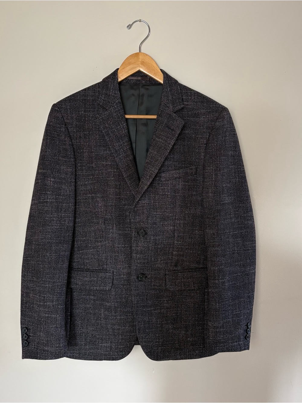 Raf Simons Mens Textured Wool Bamoboo Two-Button Blazer 48